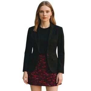 Ann Taylor Red and Purple Pencil Skirt